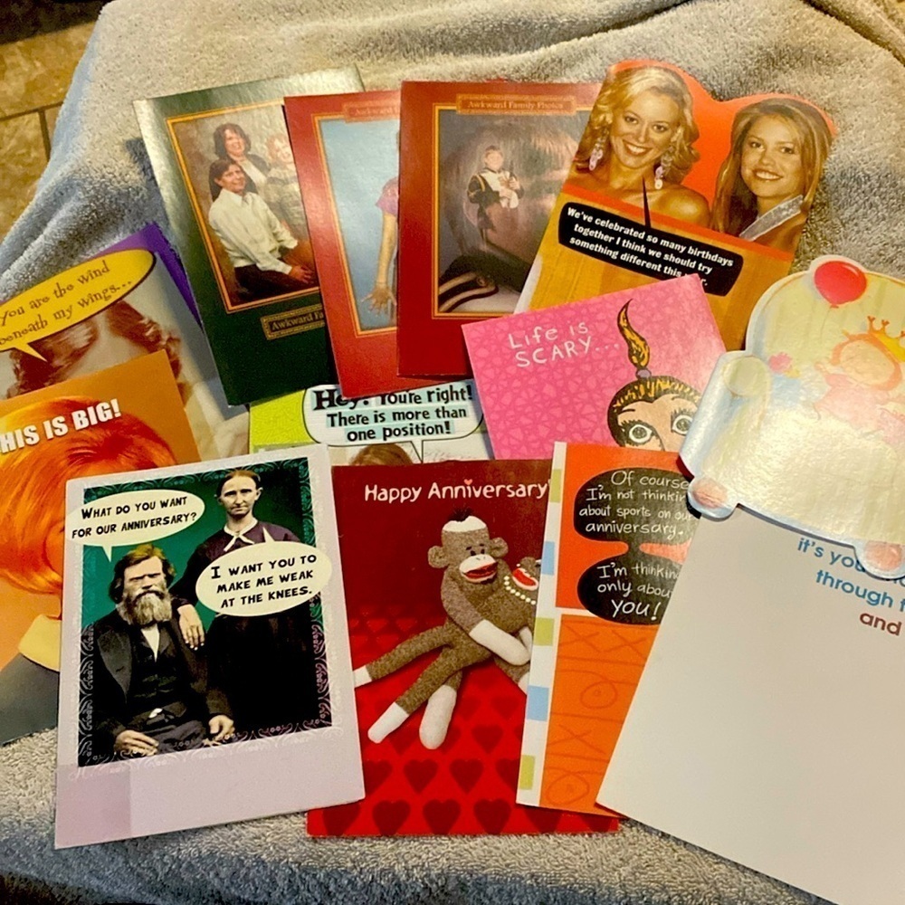 3/$20.  Funny/Silly greeting cards